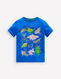 Glow-In-The-Dark T-shirt-Kingfisher Blue Bugs