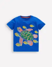 Glow Superstitch T-shirt-Gallery Blue Turtle