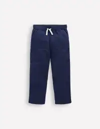 Cotton Linen Pull-On Pants-Navy