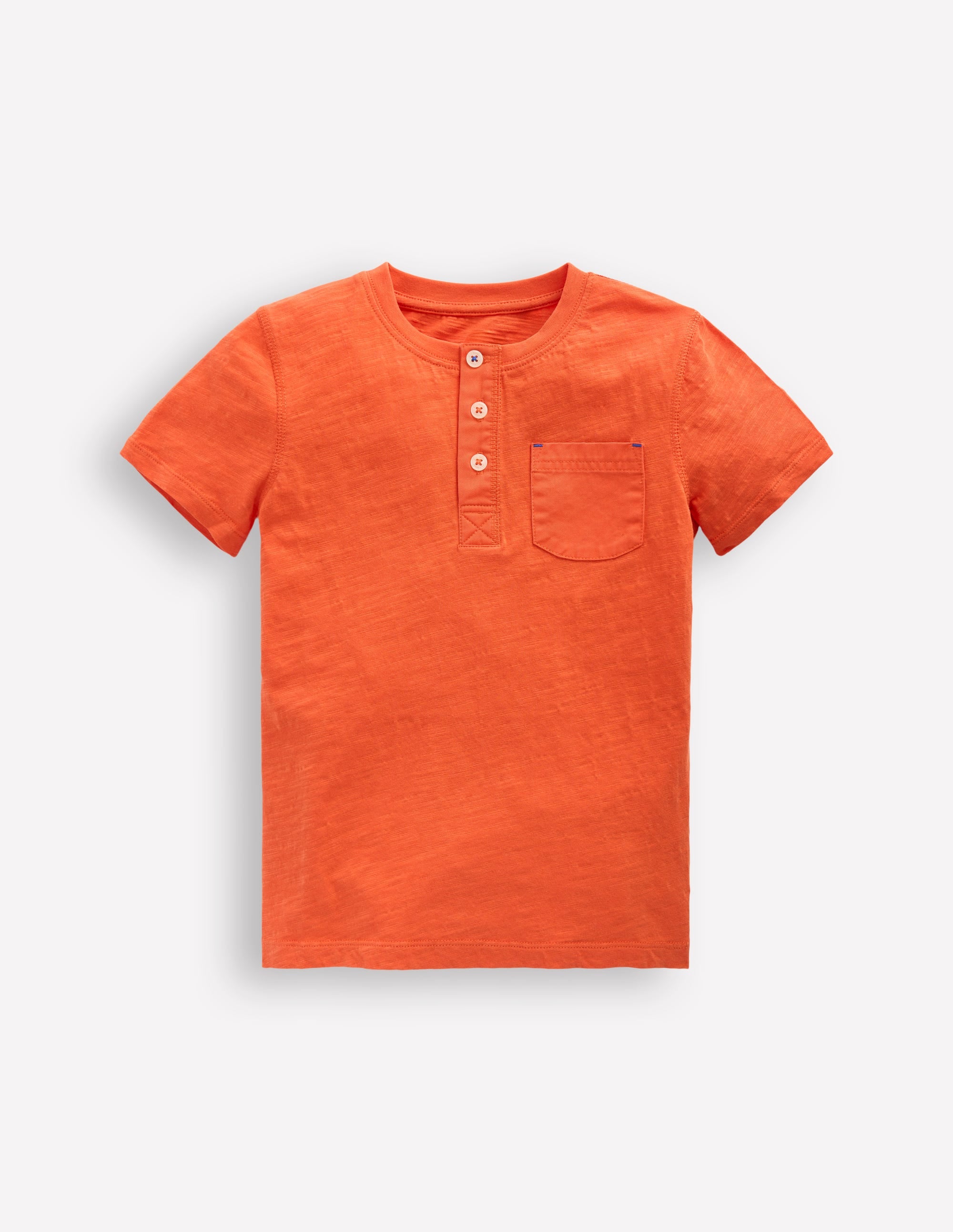Short Sleeve Henley T-Shirt-Orange