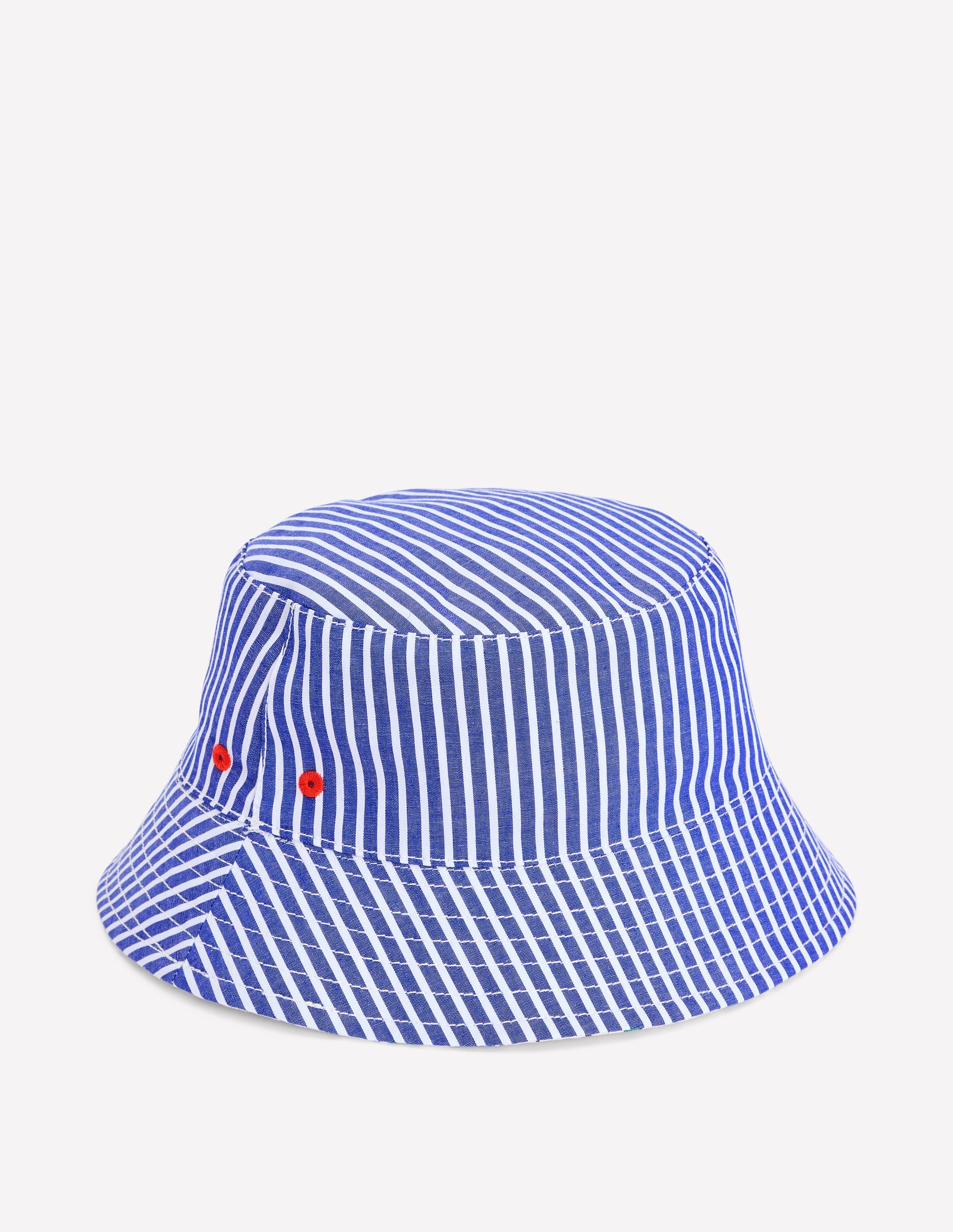 Reversible Bucket hat-Sapphire Blue Ticking Stripe