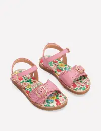 Leather Buckle Sandals-Sea Pink(24)