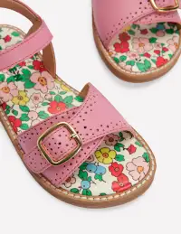 Leather Buckle Sandals-Sea Pink(24)