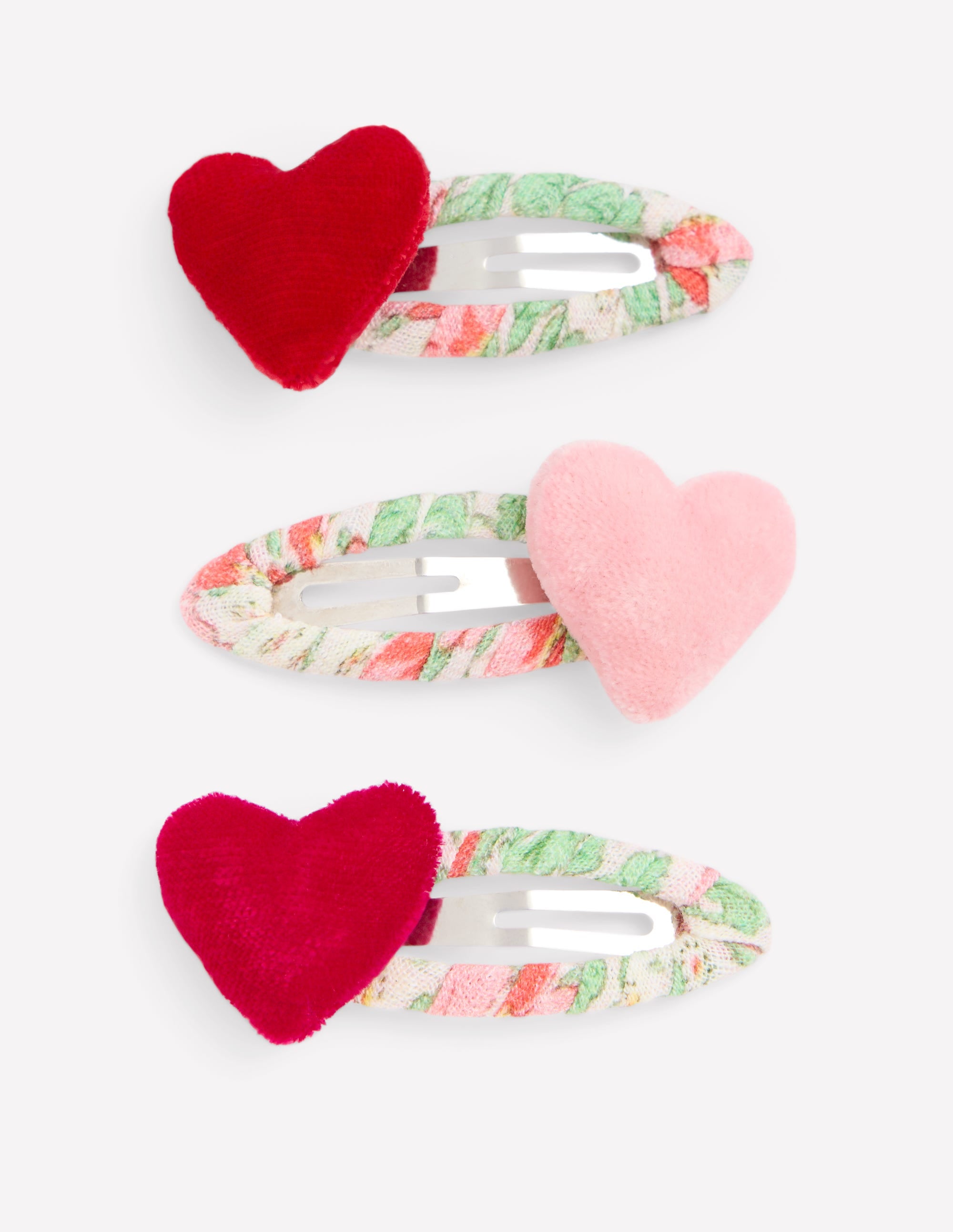 3-Pack Hair Clips-Hearts