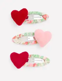 3-Pack Hair Clips-Hearts