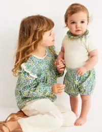 Dorothy Smocked Ruffle Blouse-Vanilla White Chick Floral(2-3y)
