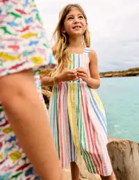 Remy Button Through Dress-Multi Stripe