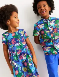 Heart Pocket Fun Jersey Dress-Multi Coral Reef