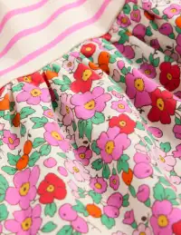 Posie Frill Sleeve Dress-Pink Apple Blossom Floral(2-3y)
