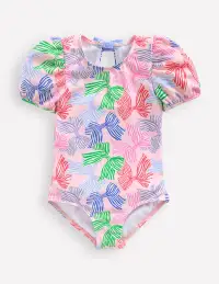 Sandy Puff Sleeve Swimsuit-French Pink Bows