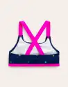 Cross-back Bikini Top-Navy Rainbow Confetti Spot(2-3y)