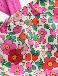 Cross-back Bikini Top-Pink Apple Blossom Floral(2-3y)