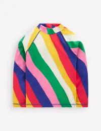 Sun Safe Patterned Rash Vest-Multi Rainbow Swirl
