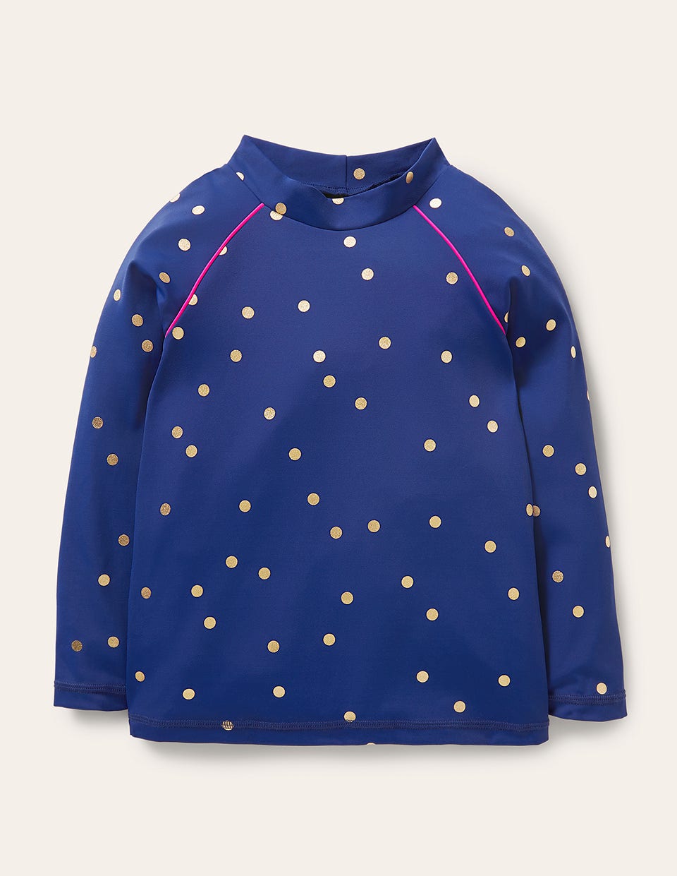 Sun Safe Patterned Rash Vest-Navy Rainbow Confetti Spot