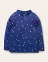 Sun Safe Patterned Rash Vest-Navy Rainbow Confetti Spot
