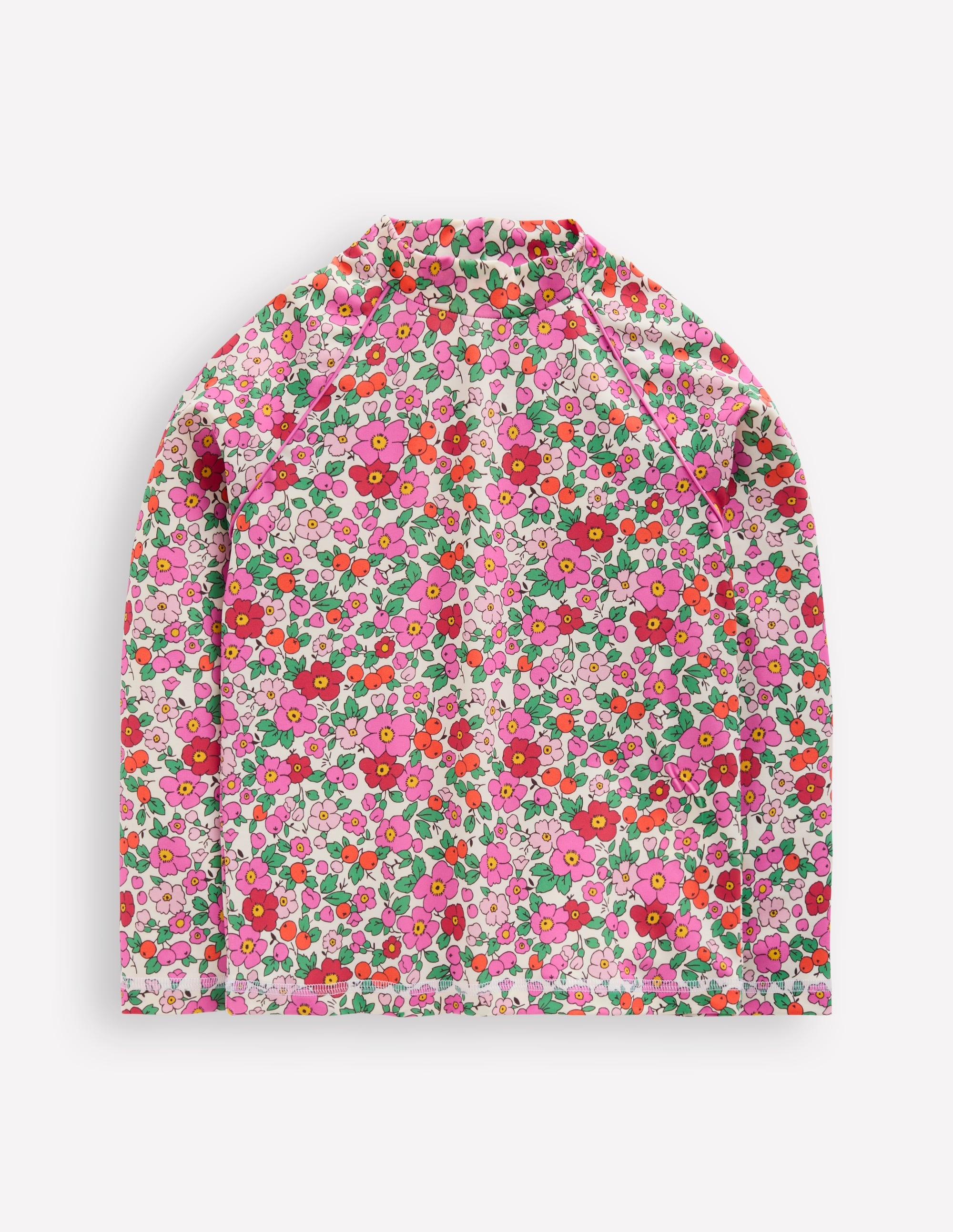 Sun Safe Patterned Rash Vest-Pink Apple Blossom Floral