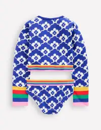 Cropped Rash Vest Set-Orion Blue Geo Flower(5-6y)