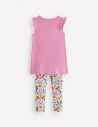 Frill Sleeve Tunic Set-Cosmos Pink Mermaids(12-18m)