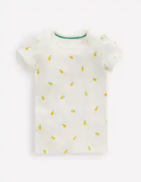 Short Sleeve Pointelle Top-Ivory Lemons