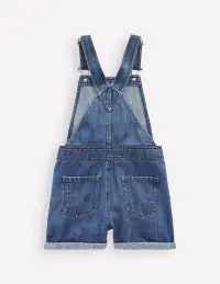 Heart Pocket Short Overalls-Vintage Embroidered Daisy(2-3y)
