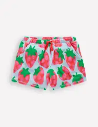 Printed Towelling Short-Misty Blue Spotty Strawberry