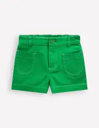Patch Pocket Shorts-Green