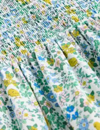 Aurora Shirred Twirly Dress-Vanilla White Chick Floral(2-3y)