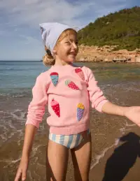 Karina Fun Crochet Sweater-Soft Pink Ice Creams(2-3y)