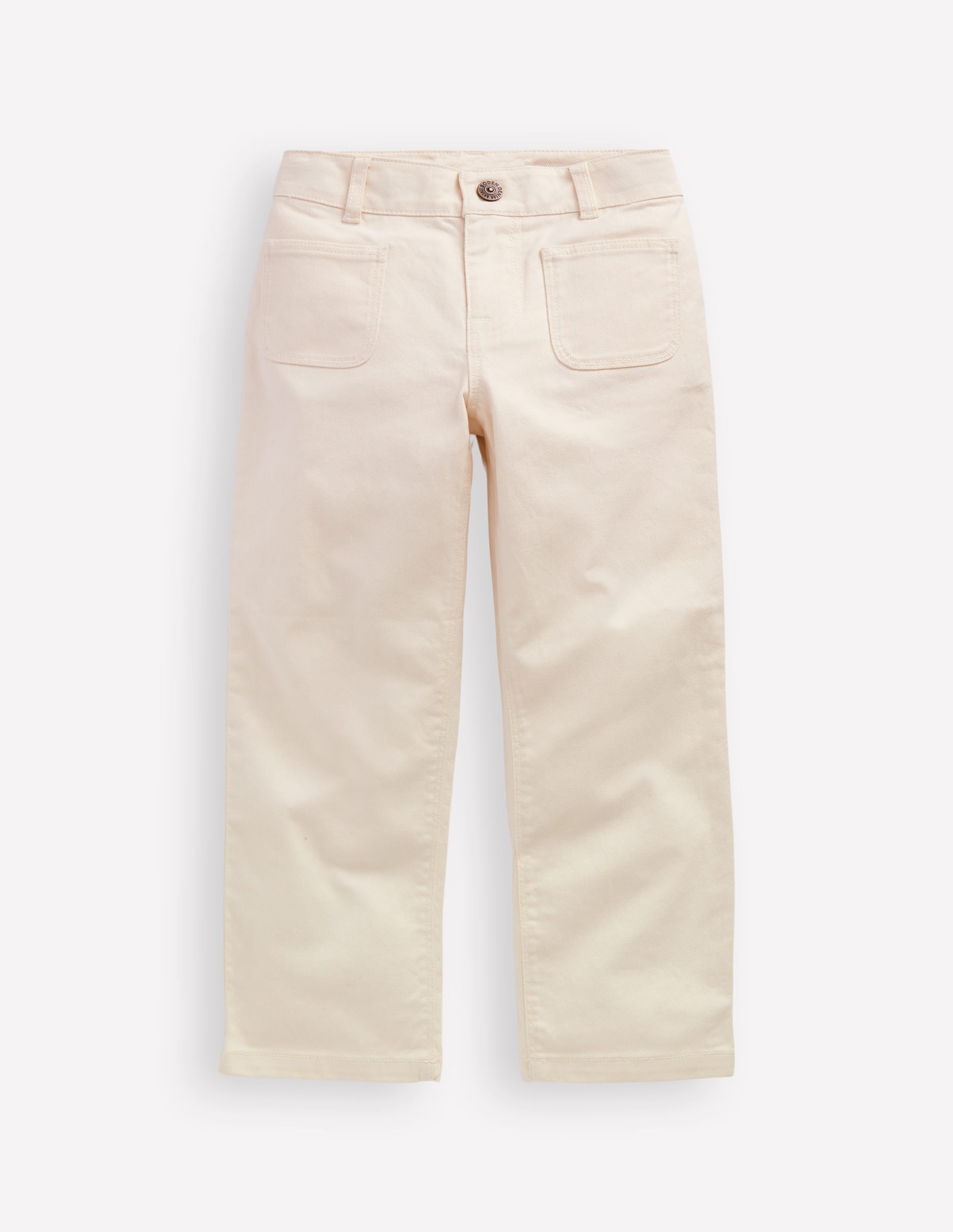 Patch Pocket Pants-Vanilla White