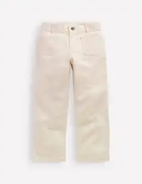 Patch Pocket Pants-Vanilla White