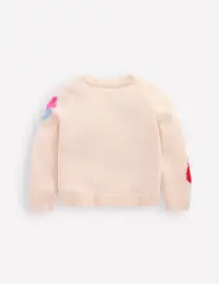 Flora Fun V-Neck Cardigan-Ecru Marl Strawberries(2-3y)