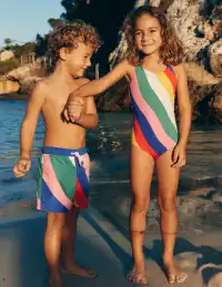 Cross-back Printed Swimsuit-Multi Rainbow Swirl