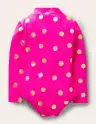 Long Sleeve Swimsuit-Fuchsia Pink. Gold Foil Spot(2-3y)