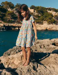 Ariel Twirly Jersey Dress-Pale Blue Mermaids