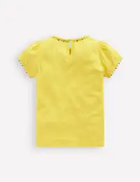 Ali Puff Sleeve Pom T-shirt-Pineapple Yellow(2-3y)