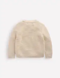 Essential Crew Neck Cardigan-Ecru(2-3y)