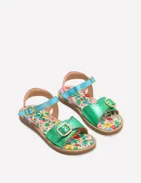 Leather Buckle Sandals-Multi(24)