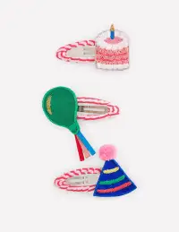 3-Pack Hair Clips-Birthday