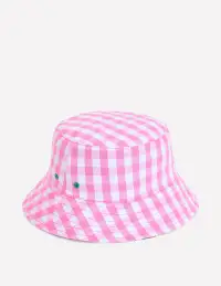 Bucket Hat-Pink Strawberry Gingham(2-4y)