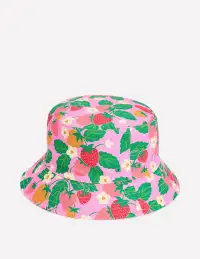Bucket Hat-Pink Strawberry Gingham(2-4y)