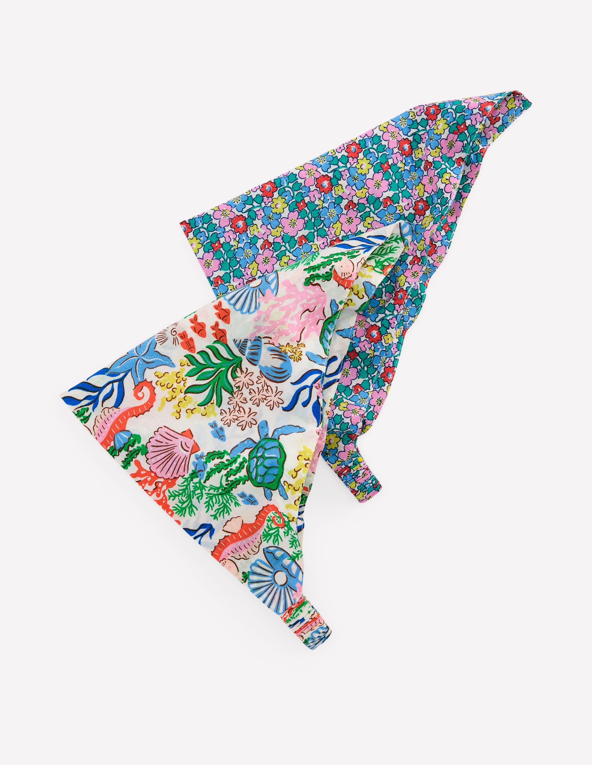 2 Pack Headscarves-Multi Flowerbed/Coral Cove