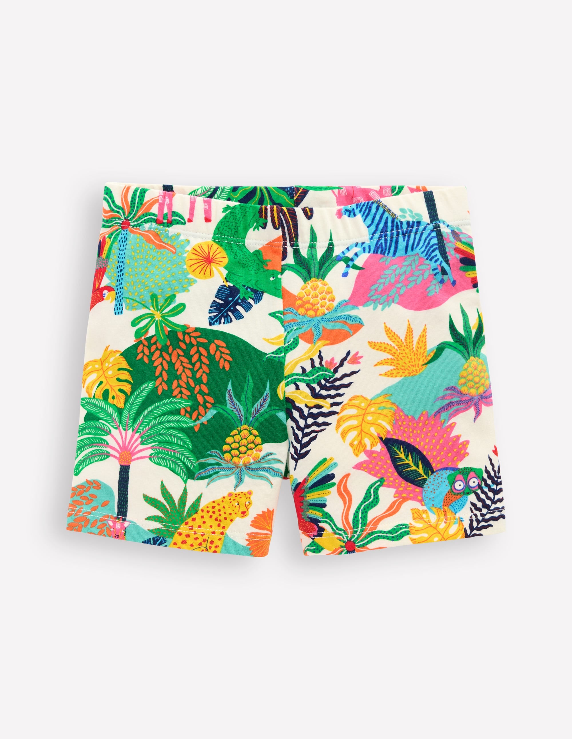 Cartwheel Shorts-Soft Ivory Multi Jungle
