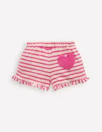 Frill Hem Towelling Shorts-Sorbet Pink/ Ivory Stripe(2-3y)