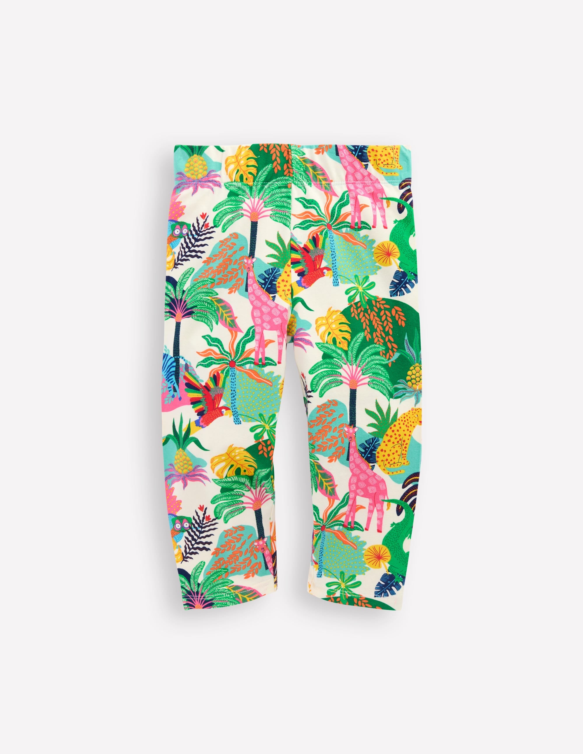 Fun Cropped Leggings-Soft Ivory Multi Jungle