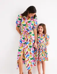 Madeline Woven Dress-Multi Rainbow Horse(2-3y)
