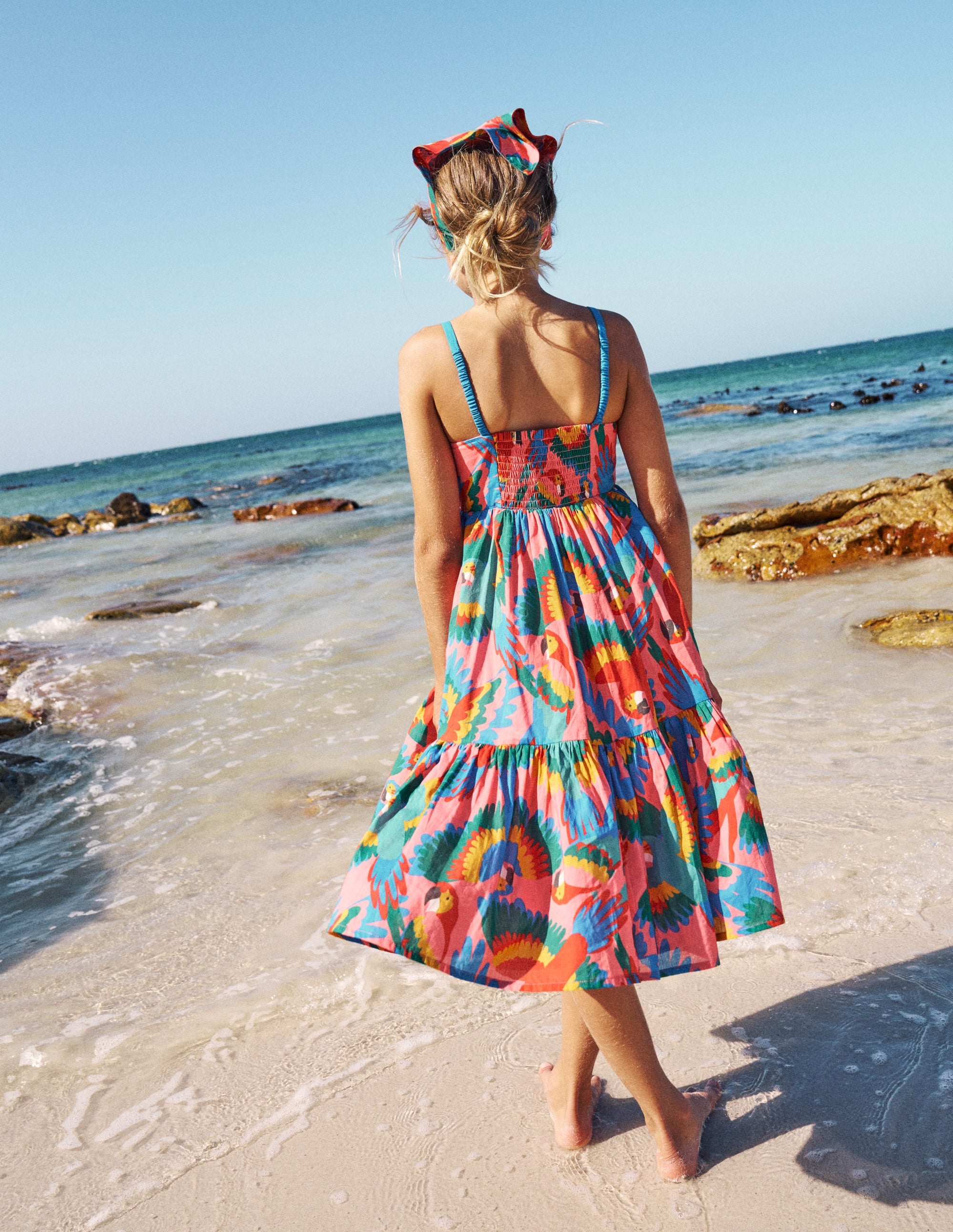 Aurelia Tiered Twirly Dress-Multi Giant Fruit