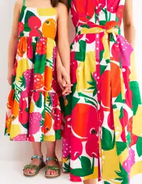 Aurelia Tiered Twirly Dress-Multi Giant Fruit(2-3y)