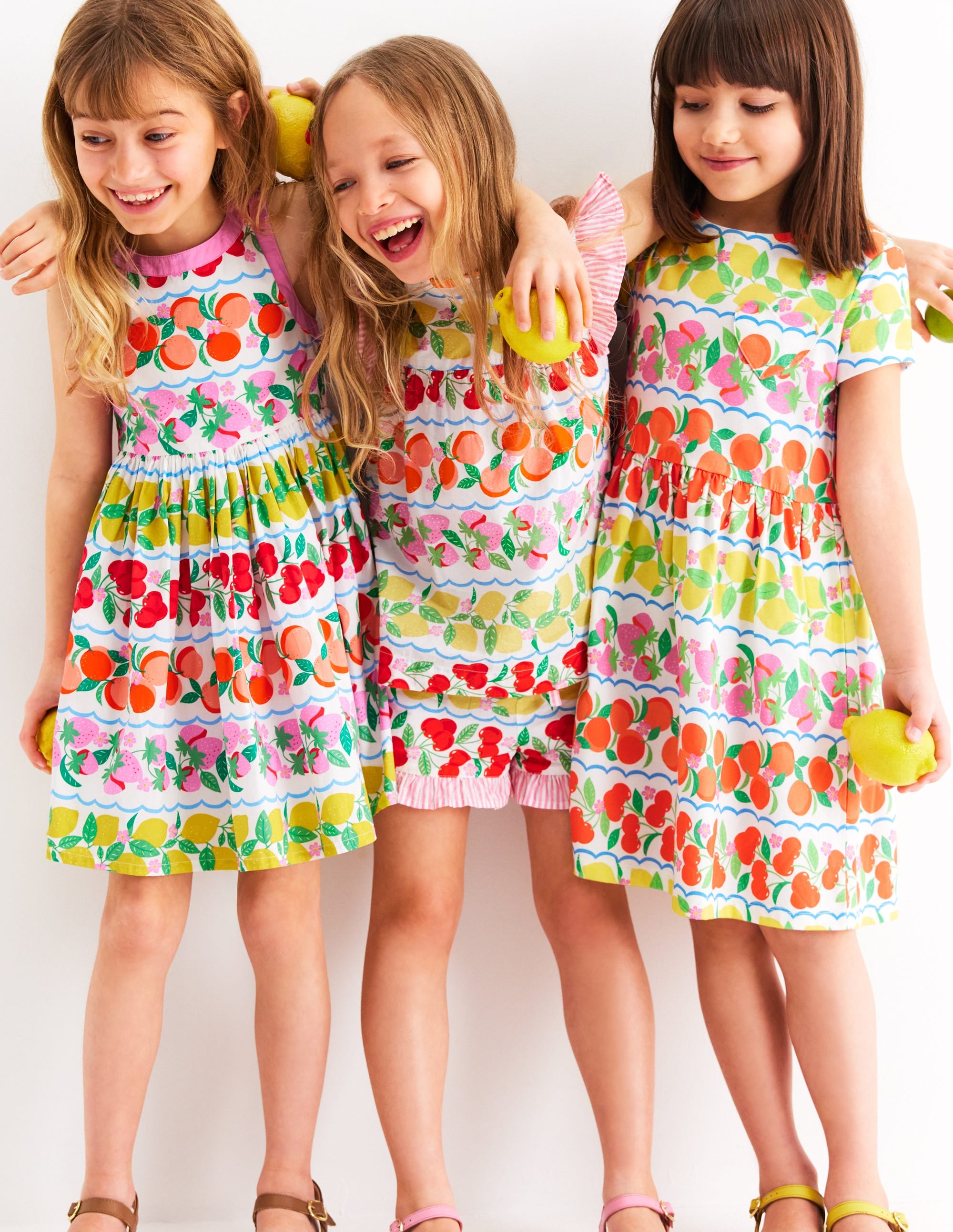 Harlow Back Detail Dress-Rainbow Fruit Stripe