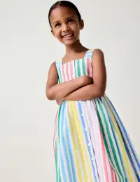 Remy Button Through Dress-Multi Stripe(2-3y)