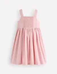 Remy Button Through Dress-Chalk Pink Boucle Fruit(2-3y)